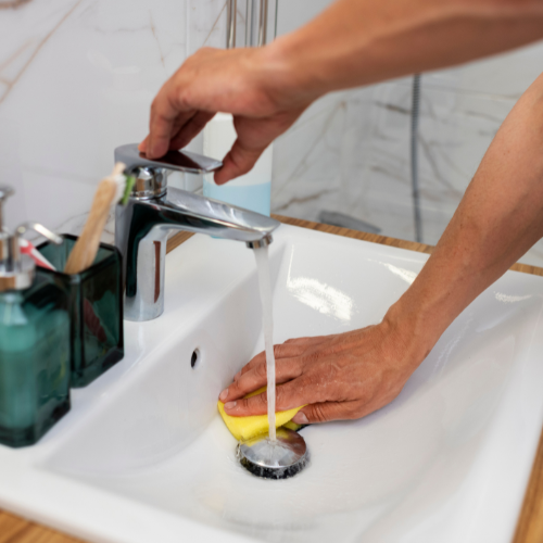 Additional washbasin cleaning